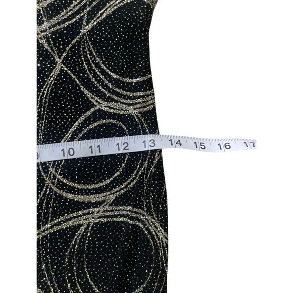 Y2K Black Glitter Maxi Formal Dress – Size 8 - Picture 5 of 8